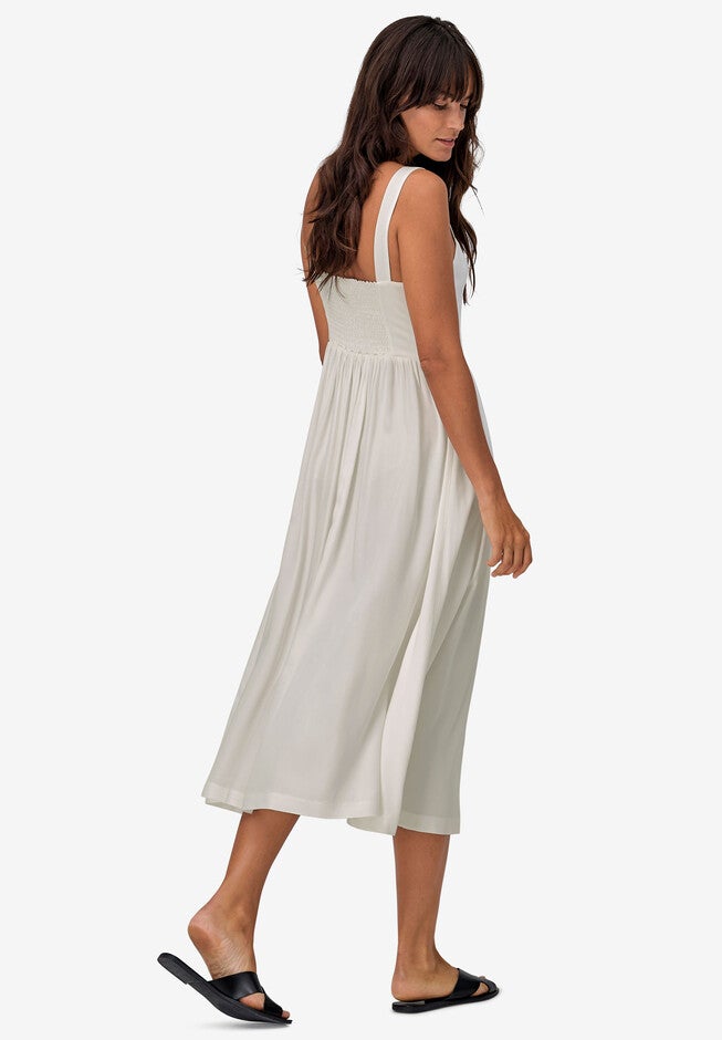 Button-Front A-Line Midi Dress, , on-hover image number null