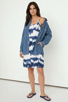 Stretch Knit Scoop Neck Tank A Line Dress