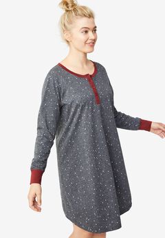 Long Sleeve Henley Sleepshirt