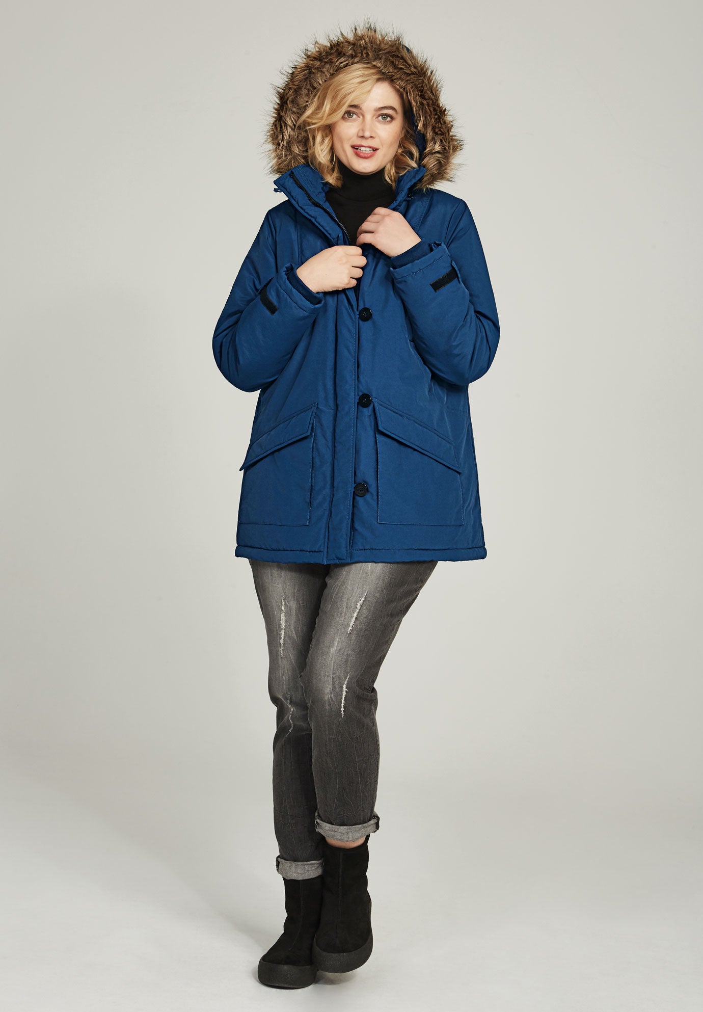 Fur trim parka womens store