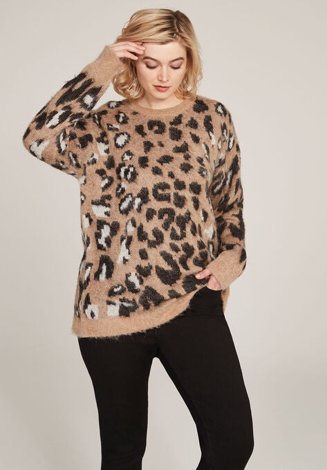 Leopard Print Sweater, , alternate image number null