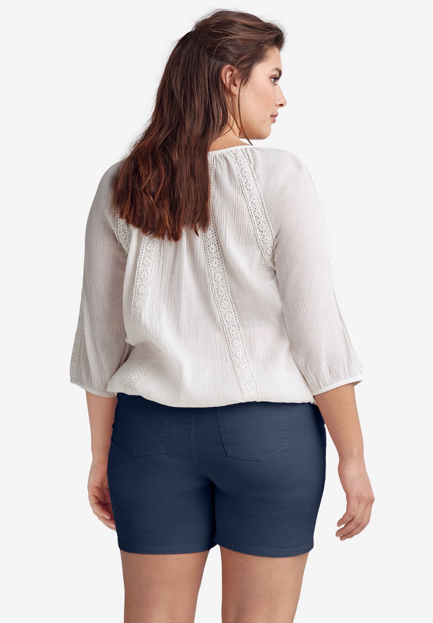 Stretch 5-Pocket Shorts, NAVY, on-hover image number 1