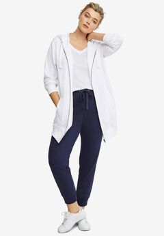 Ellos Studio French Terry Drawstring Elastic Waistband Jogger