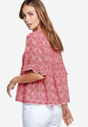 Ruffle Sleeve Babydoll Blouse, , on-hover image number null