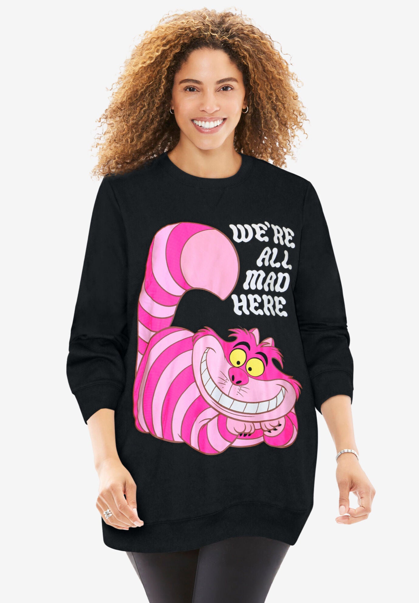 Disney Cheshire Cat Fleece Sweatshirt, BLACK CHESHIRE CAT, hi-res image number 0