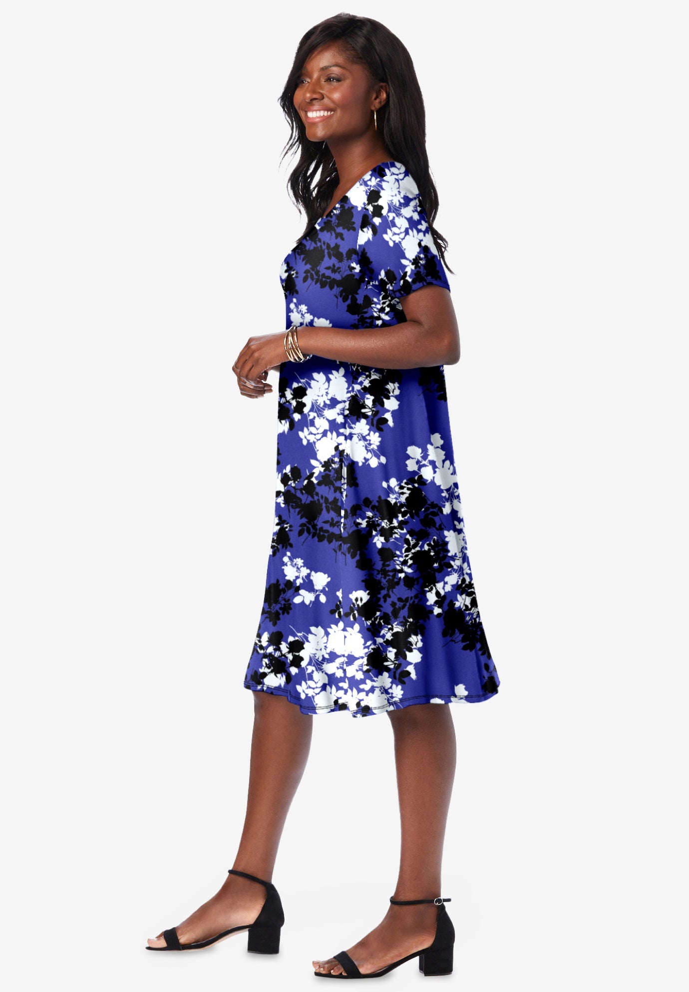 Stretch Knit A-Line Dress image number 3