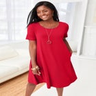 Stretch Knit A-Line Dress image number null