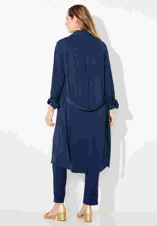 Convertible Buttonfront Shirt Dress image number 1
