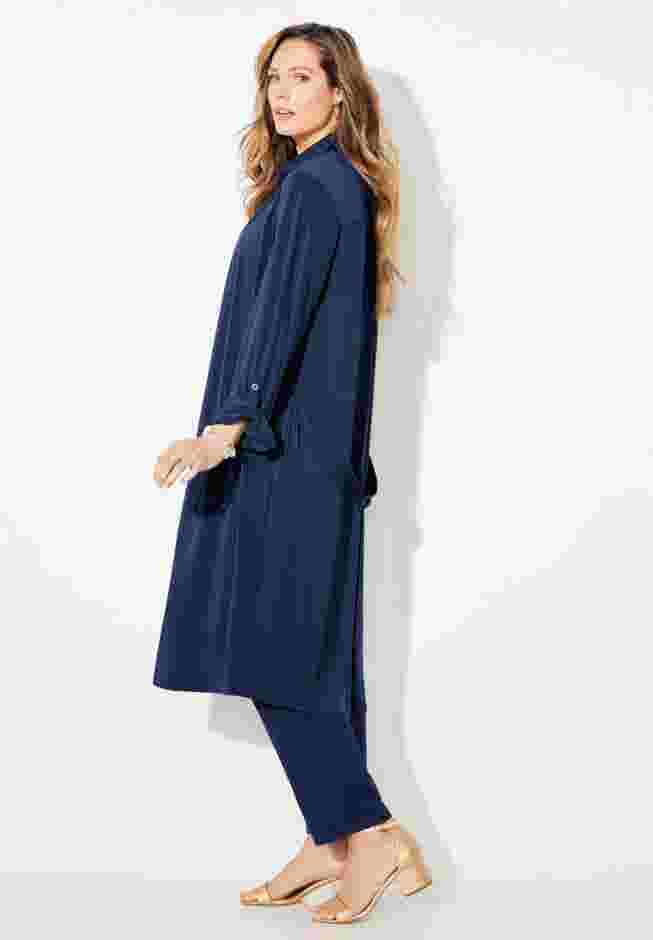 Convertible Buttonfront Shirt Dress image number 2