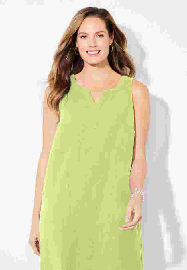 AnyWear Pucker Cotton Shirt Dress image number 3