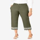 Stretch Poplin Classic Cropped Straight Leg Pant image number null