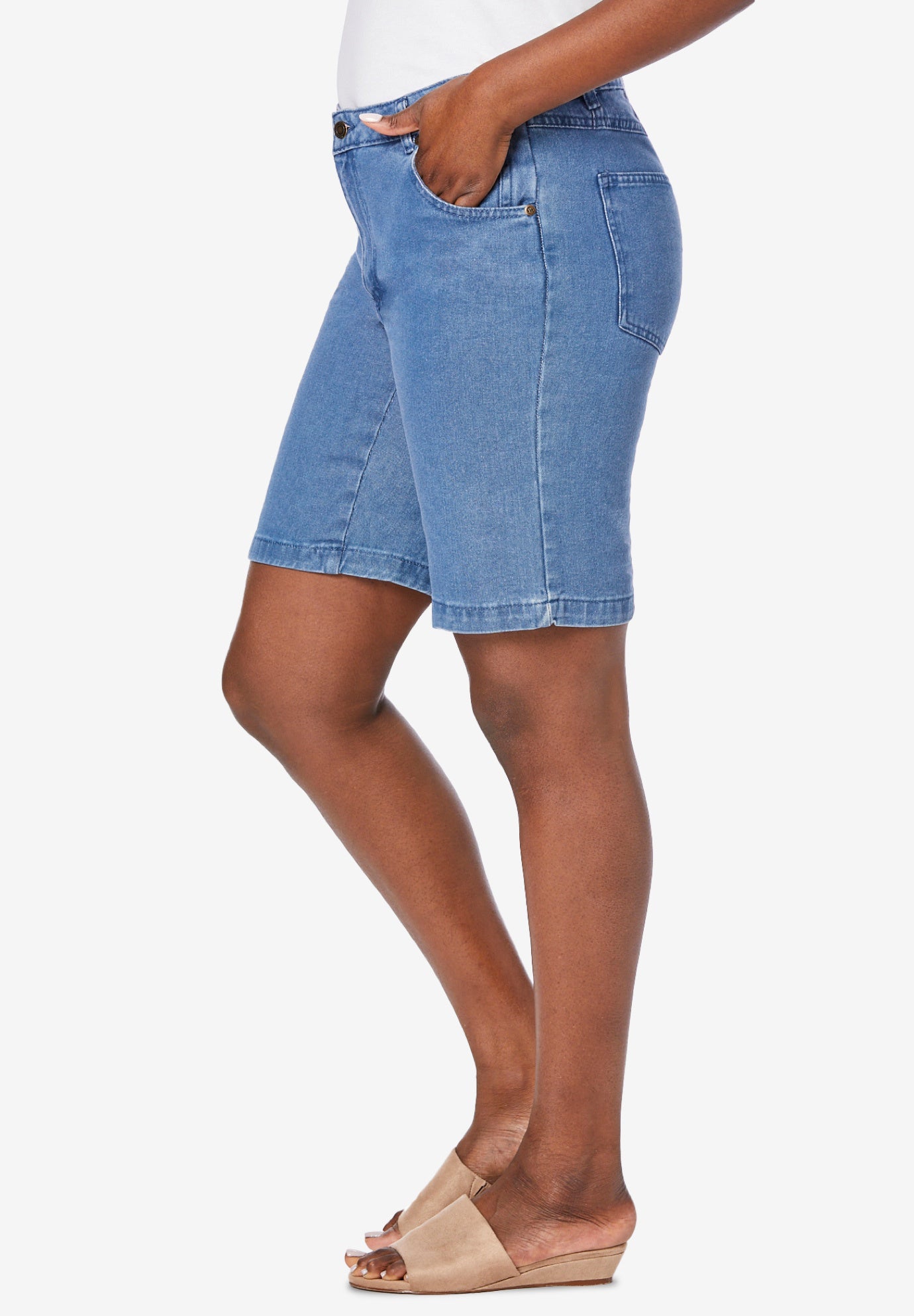 Classic Cotton Denim Shorts image number 3