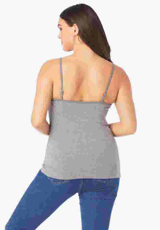 Plus Size Cami with Built-In Bra and Adjustable Straps image number 1