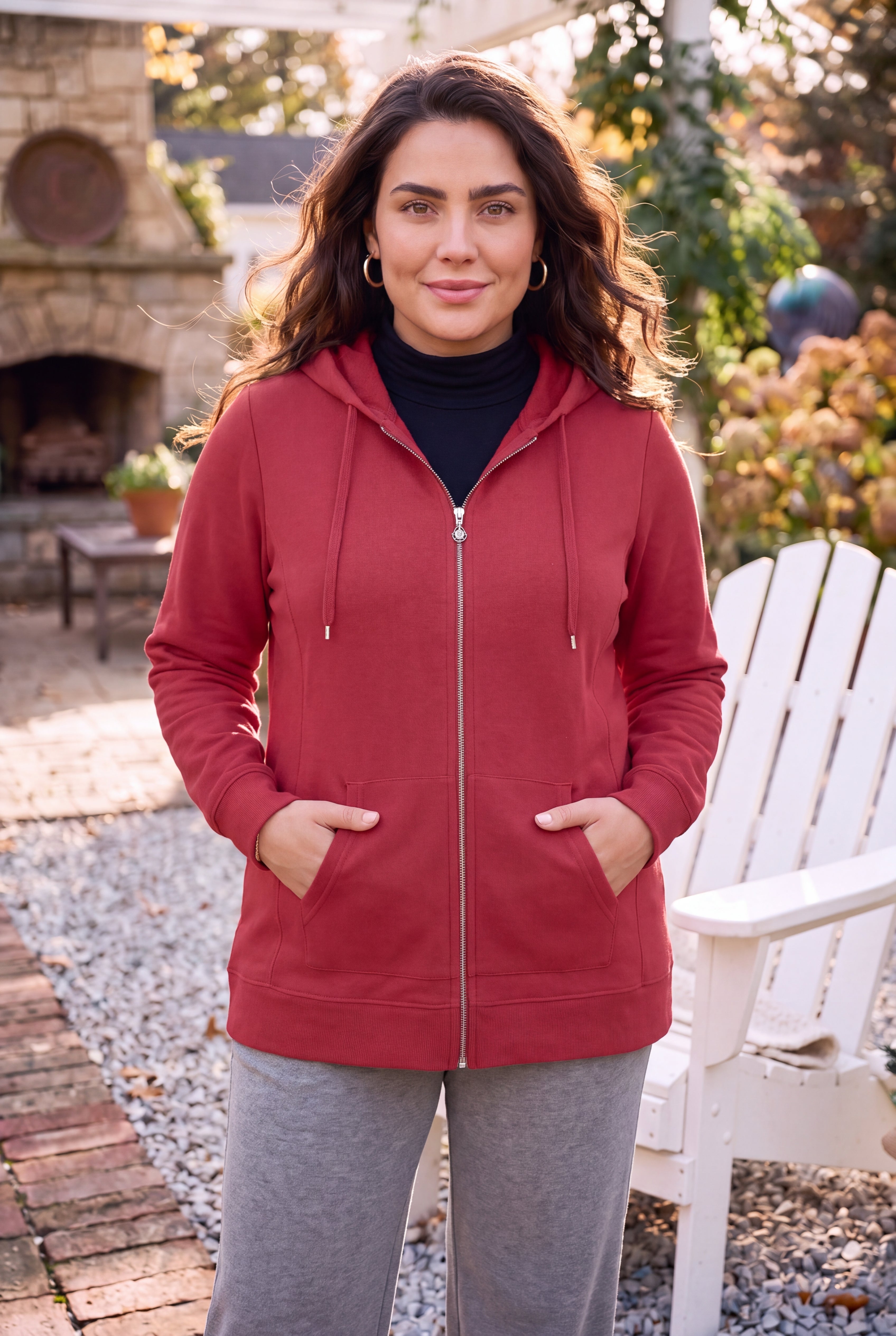 Cloud Knit Ribbed Zip-Front Hoodie image number 0