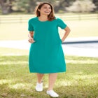 Perfect Short-Sleeve Crewneck Tee Dress image number null