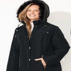 Faux Fur Hood Puffer Coat image number null