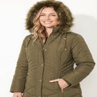 Faux Fur Hood Puffer Coat image number 4