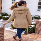 Faux Fur Hood Puffer Coat image number 1