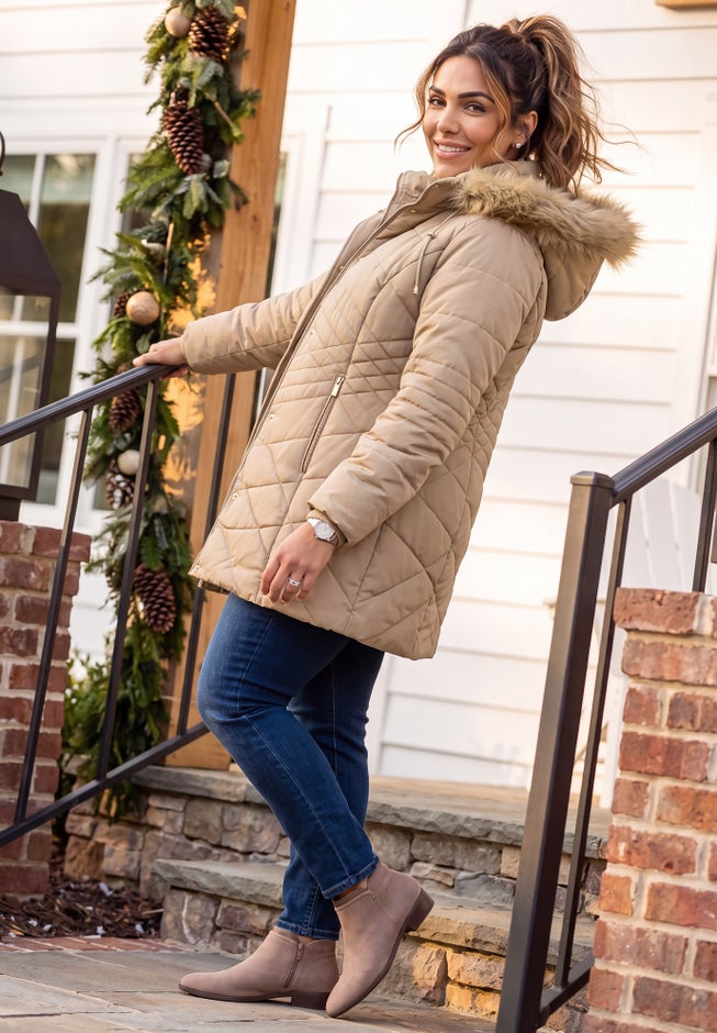 Faux Fur Hood Puffer Coat image number 2