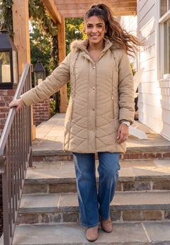 Faux Fur Hood Puffer Coat