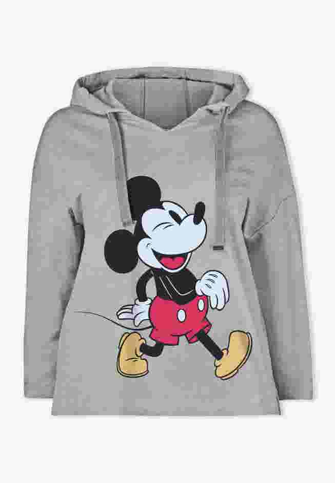 Disney Women's Hooded Sweatshirt Heather Grey Mickey Wink image number 1
