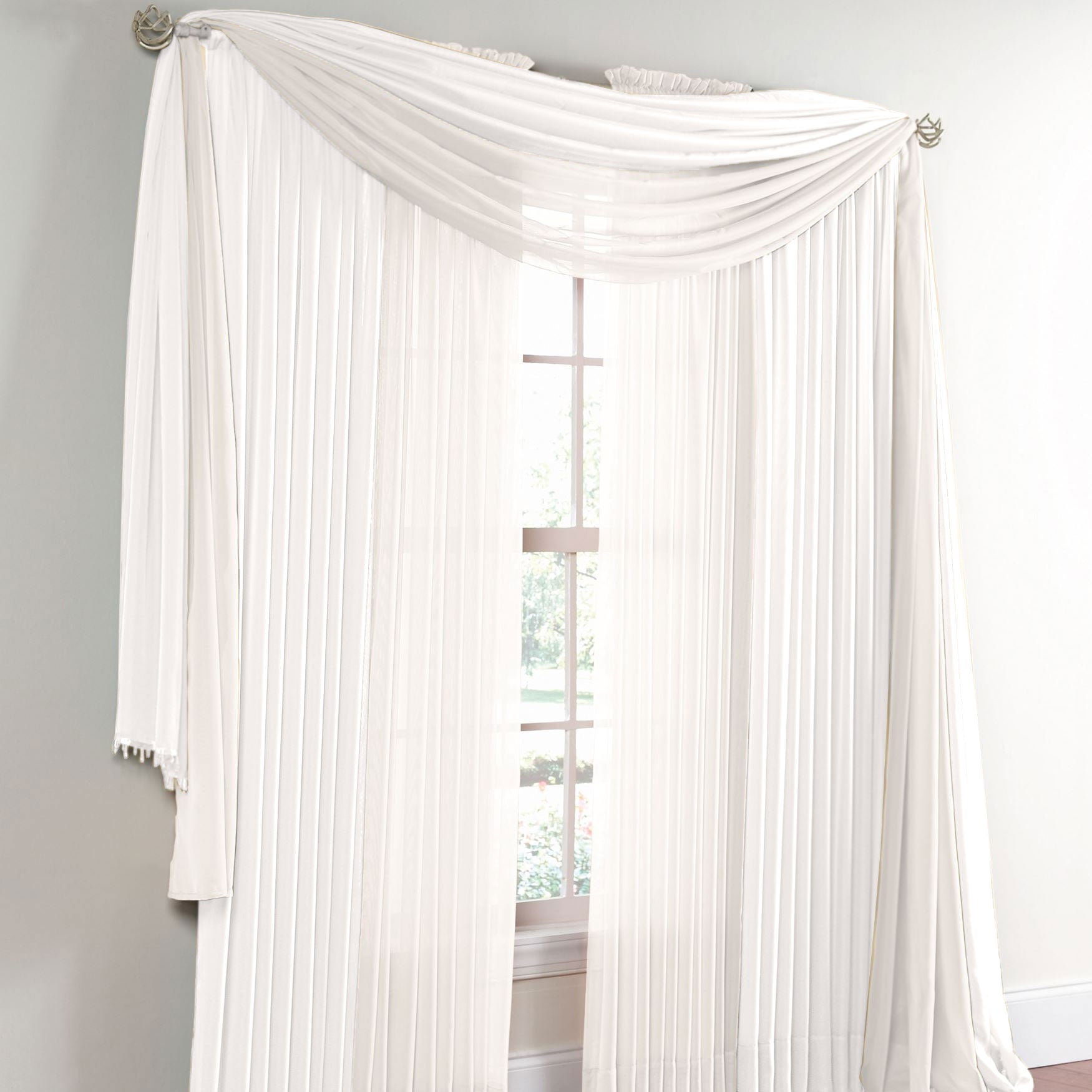 BH Studio Sheer Voile Scarf Valance image number 0