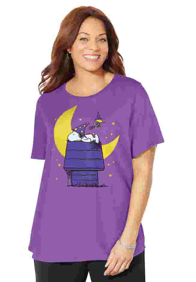 Disney Snoopy Moon Halloween Tee image number 0