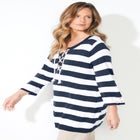 Liz&Me&reg; Corded Lace-Up Pullover image number null