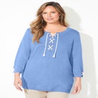Liz&Me&reg; Corded Lace-Up Pullover image number null