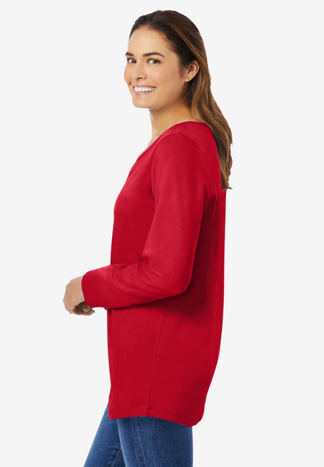 Perfect Long-Sleeve V-Neck Tee image number 2