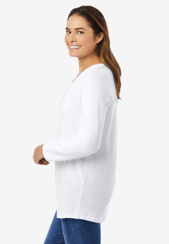 Perfect Long-Sleeve V-Neck Tee image number 2