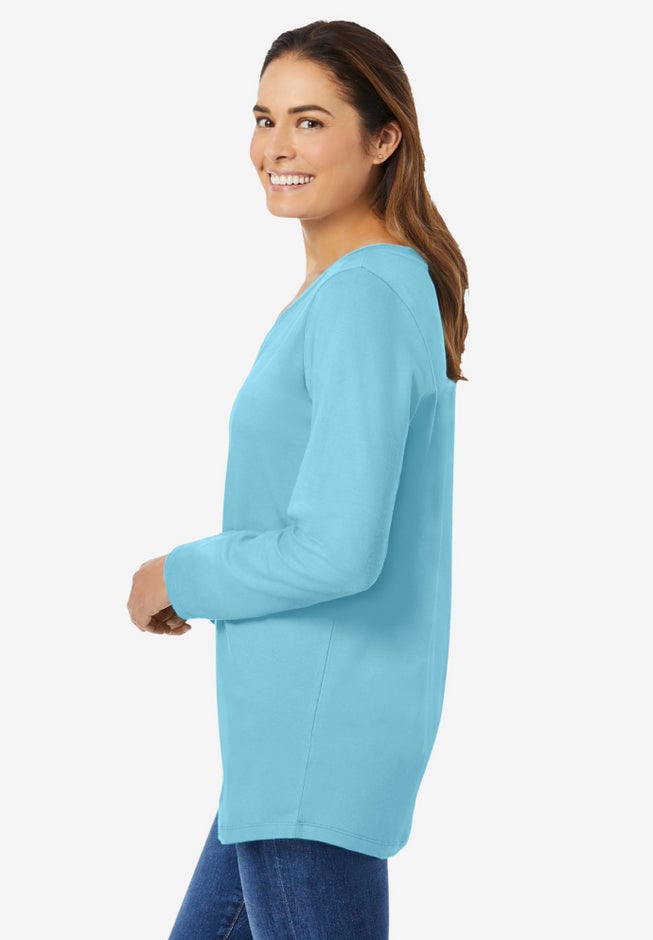Perfect Long-Sleeve V-Neck Tee image number 2