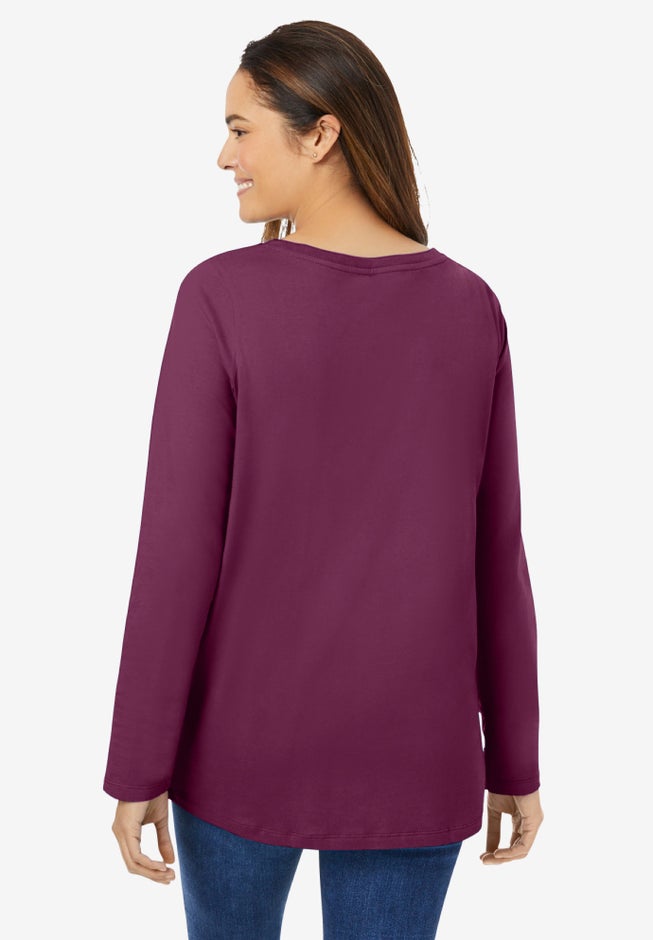 Perfect Long-Sleeve V-Neck Tee image number 1