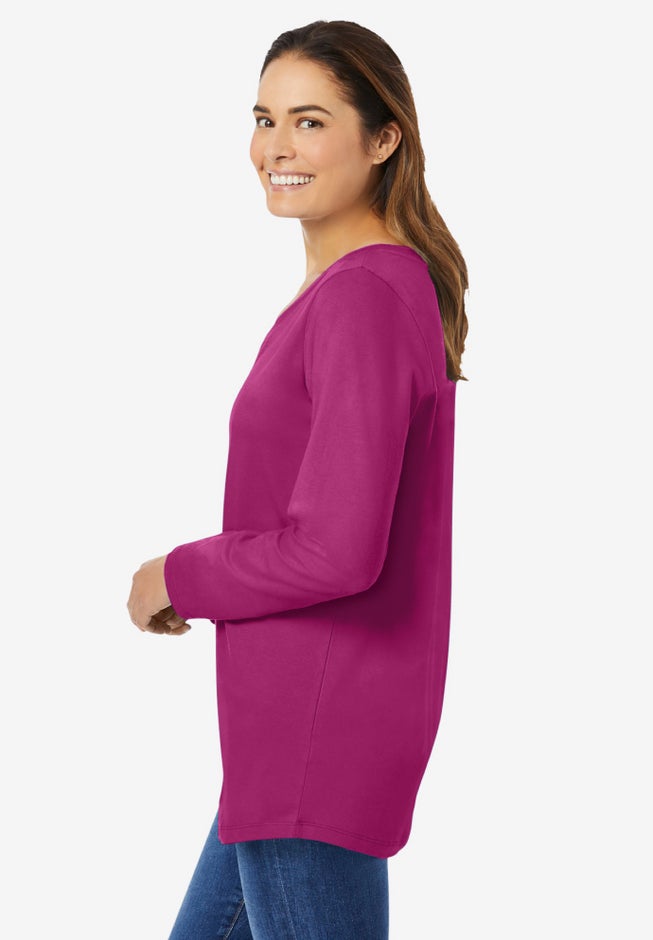 Perfect Long-Sleeve V-Neck Tee image number 2