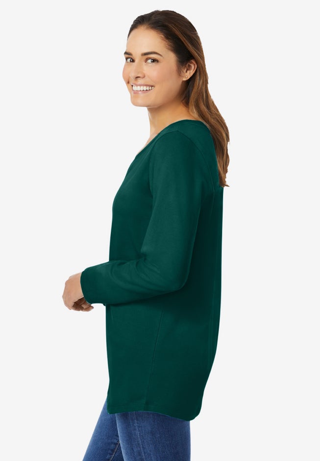 Perfect Long-Sleeve V-Neck Tee image number 2