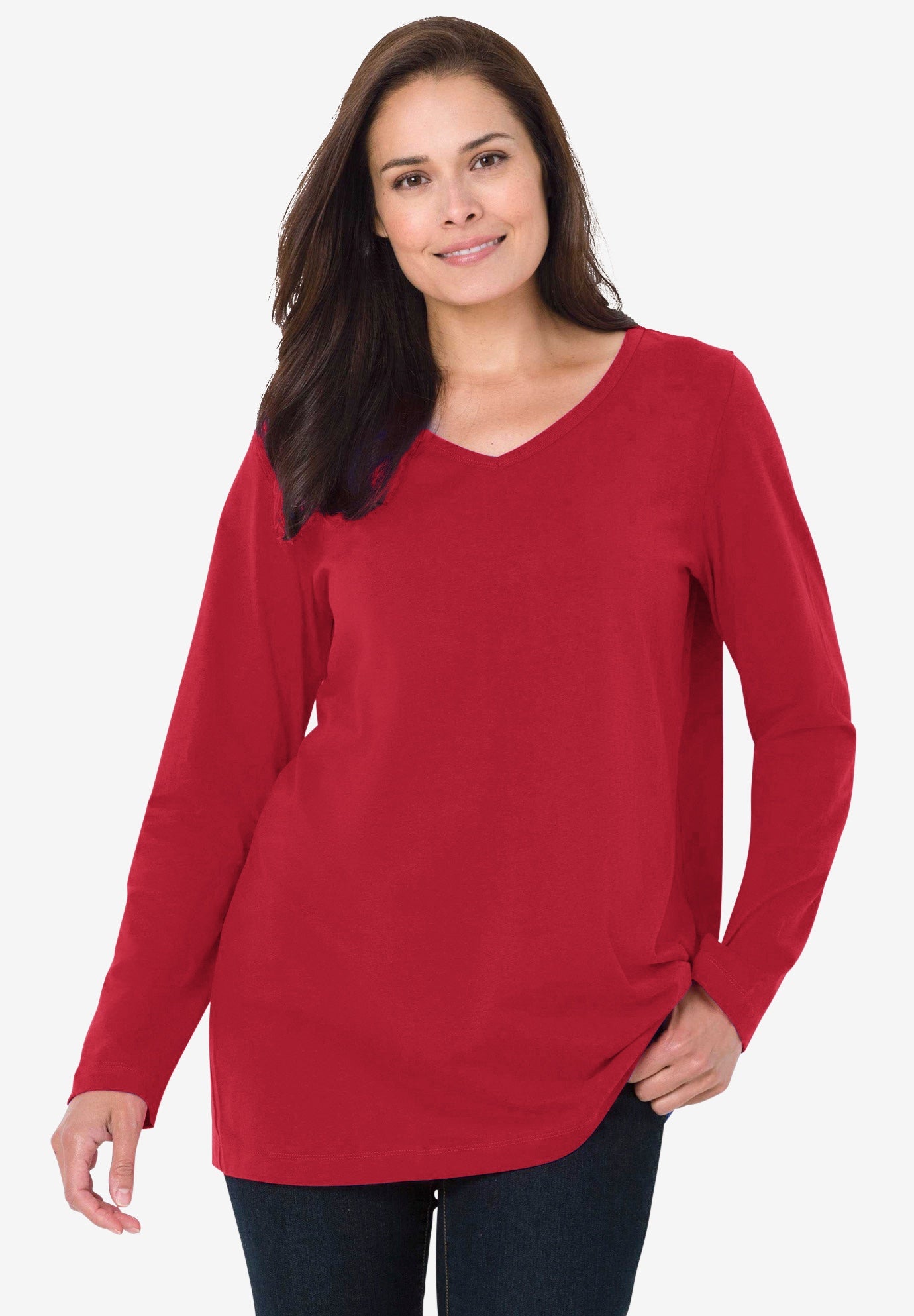Perfect Long-Sleeve V-Neck Tee image number 0