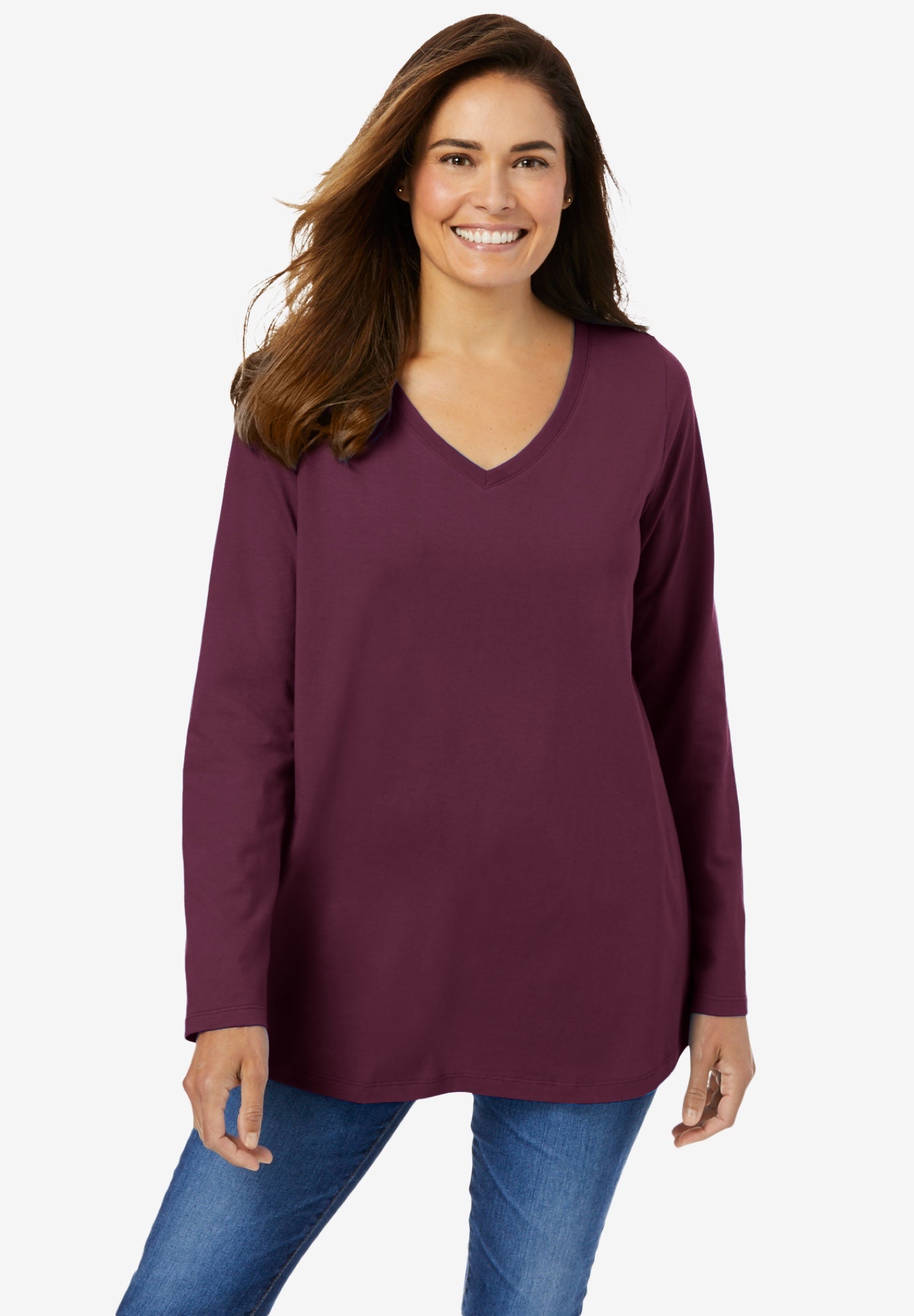 Perfect Long-Sleeve V-Neck Tee image number 0