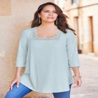 Squareneck Pointelle Top image number null