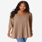 Squareneck Pointelle Top image number null
