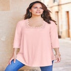 Squareneck Pointelle Top image number null