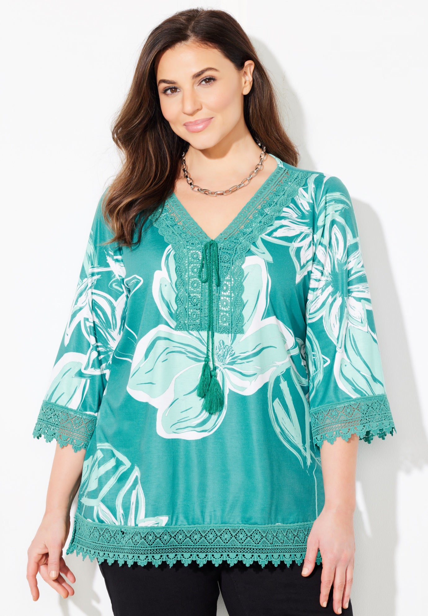 Crochet Trim Tunic image number 0