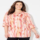 Soft Bliss Buttonfront Knit Blouse image number null