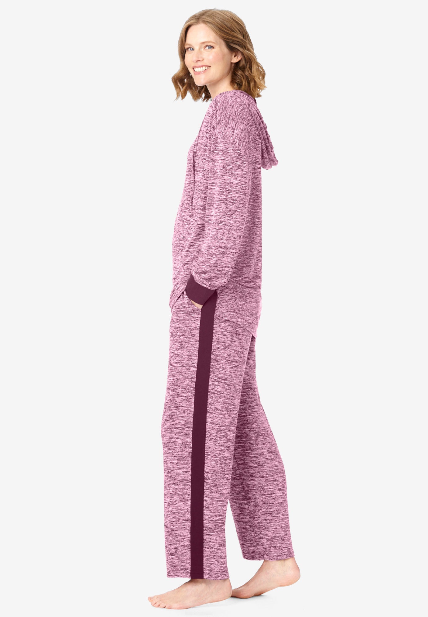 Hooded Marled Jersey Top image number 2