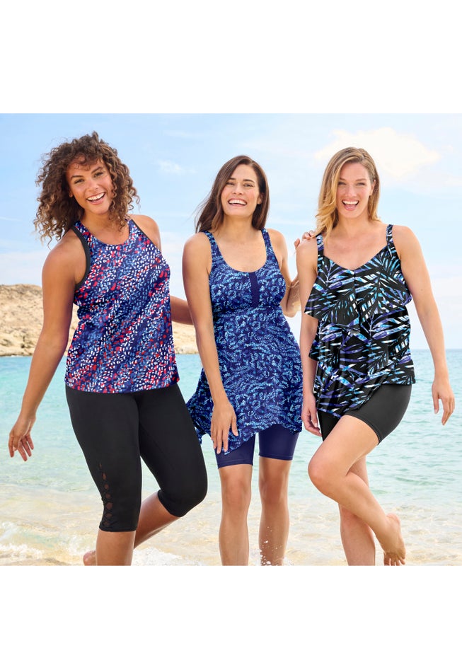 Longer-Length Racerback Tankini Top image number 4