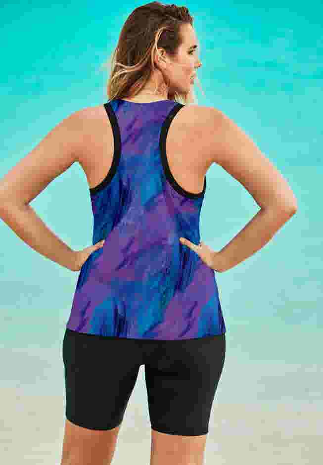 Longer-Length Racerback Tankini Top image number 1