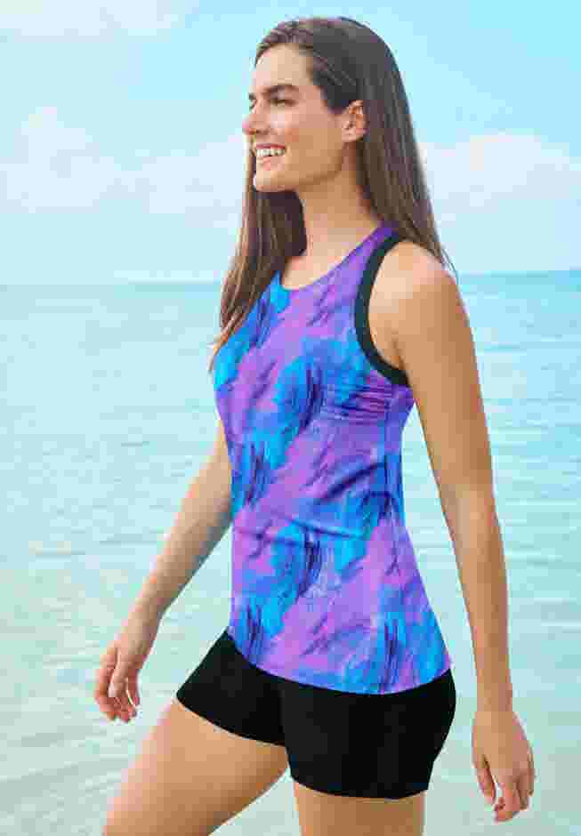 Longer-Length Racerback Tankini Top image number 2