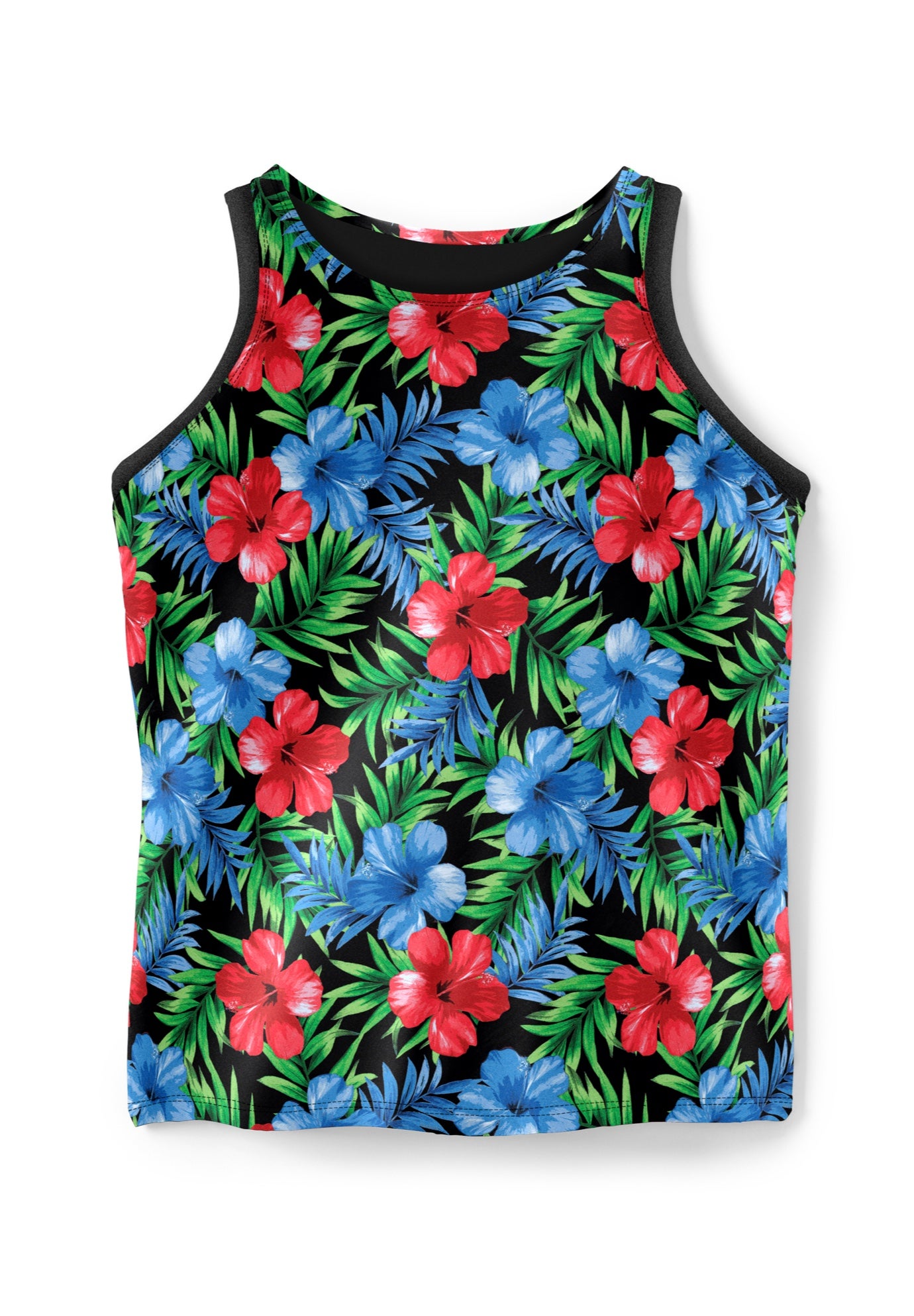 Longer-Length High-neck Racerback Tankini Top image number 3