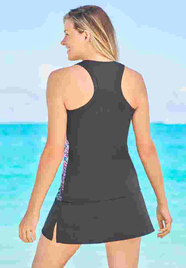 Longer-Length Racerback Tankini Top image number 1