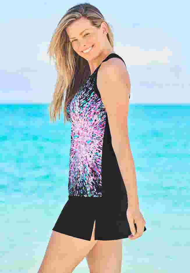 Longer-Length Racerback Tankini Top image number 2