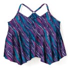 Longer-Length Draped Mesh Racerback Tankini Top image number null